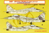 Kora Model MDE72002 MiG-29 Fulcrum 9-12 Slovakian service декали декали 1/72