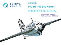 Quinta Studio QD72083 Me 163 (Academy) 3D Декаль интерьера кабины 1/72