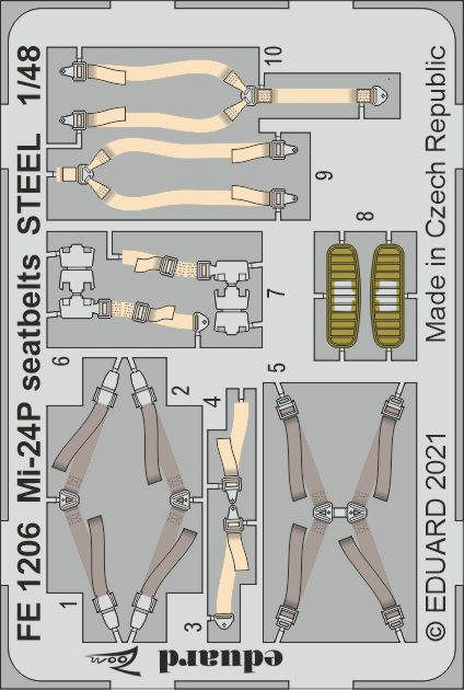 Eduard FE1206 Mi-24P seatbelts STEEL (ZVE) 1/48
