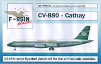 F-rsin Plastic FRP4047 Convair CV-880 Cathay Pacific, silk-screened decals 1/144