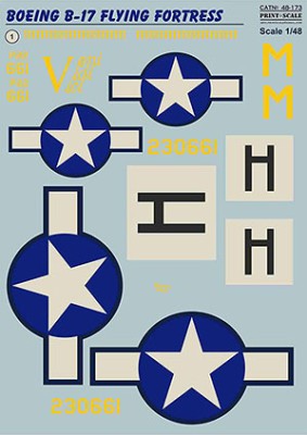 Print Scale 48-173 Boeing B-17 Flying Fortress (wet decals) 1/48