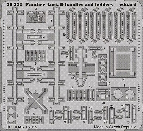 Eduard 36332 SET Panther Ausf. D handles and holders (TAM) 1/35