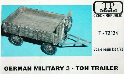 TP Model T-72134 German Military 3-ton Trailer 1/72