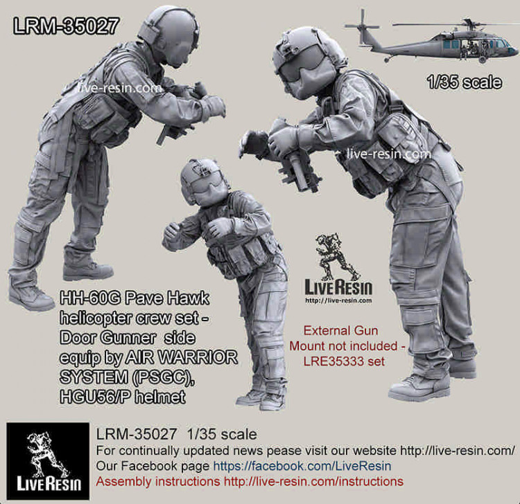 LiveResin LRM35027 HH-60G Pave Hawk helicopter crew set