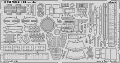 Eduard 48767 1/48 Фототравление MiG-21F-13 exterior