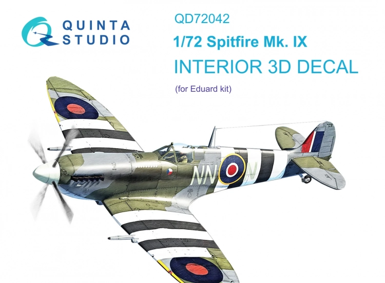 Quinta studio QD72042 Spitfire Mk.IX (Eduard) 3D Декаль интерьера кабины 1/72