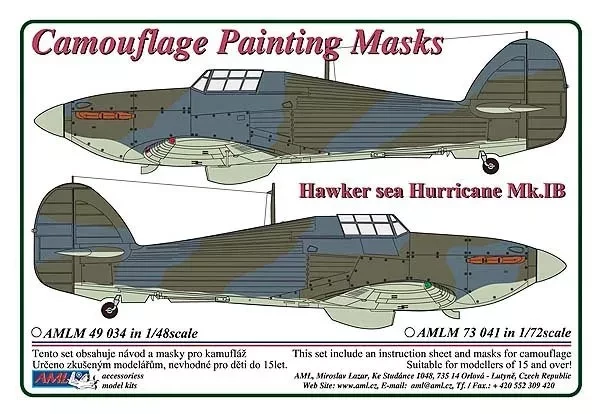 AML AMLM49034 Camouflage masks Hawker sea Hurricane Mk.IB 1/32