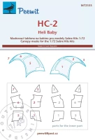 Peewit M72333 Canopy mask HC-2 Heli Baby (Sabre kits) 1/72