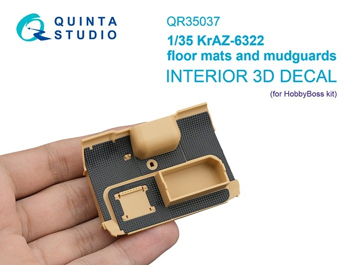 Quinta studio QR35037 Коврик напольный и брызговики для модели КрАЗ-6322 (HobbyBoss)  1/35