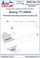 Avia Decals AVD144-13 Boeing 777-300ER full stenci 1/144