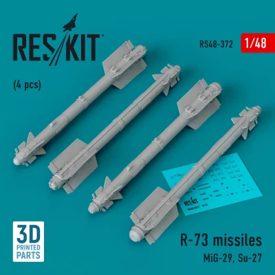 Reskit 48372 R-73 missiles (MiG-29, Su-27) (4 pcs.) 1/48