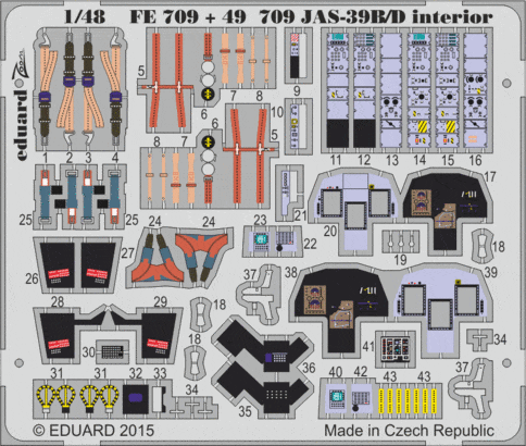 Eduard 49709 JAS-39B/D S.A. 1/48
