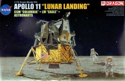 Dragon 11002 &quot;Посадка на Луну&quot; - Apollo 11 (CSM &quot;Columbia&quot; w/LM &quot;Eagle&quot; &amp; Astronauts) 1/72