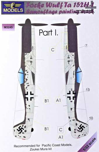 Lf Model M3245 Mask Focke Wulf Ta 152H-1 Camouflage part 1 1/32