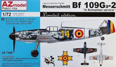 AZ Model 74088 Bf 109Ga-2 in Romanian service (4x camo) 1/72