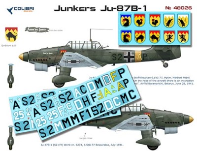 Colibri decals 48026 Ju-87 B-1 (Operation Barbarossa) 1/48