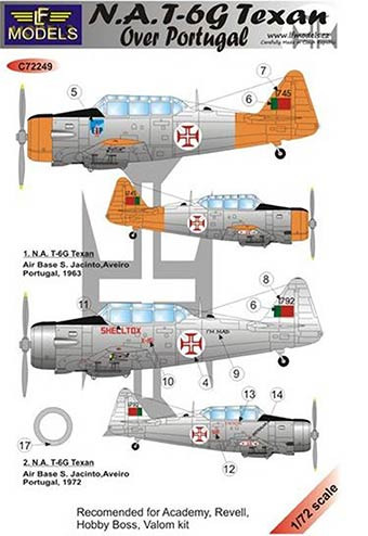 Lf Model C72249 Decals N.A. T-6G Texan o. Portugal (ACAD/REV) 1/72