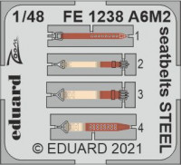 Eduard FE1238 A6M2 seatbelts STEEL (EDU) 1/48