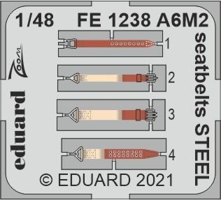 Eduard FE1238 A6M2 seatbelts STEEL (EDU) 1/48