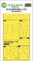 Art Scale 200-M32033 North-American B-25J Mitchell canopy frame paint masks (outside only) 1/32