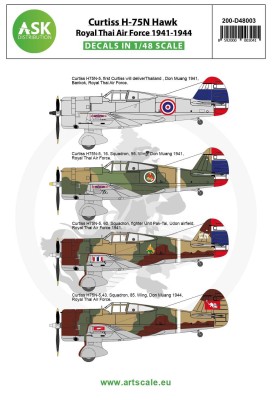 Art Scale 200-D48003 Curtiss H-75N Hawk Royal Thai Air Force 1941-1944 1/48