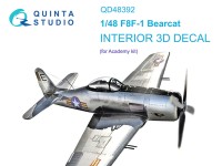 Quinta Studio QD48392 F8F-1 Bearcat (Academy) 3D Декаль интерьера кабины 1/48