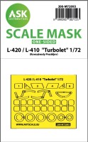 Art Scale 200-M72093 Let L-410 / L-420 Turbolet wheels and canopy frame paint masks (outside only) 1/72