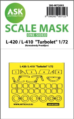 Art Scale 200-M72093 Let L-410 / L-420 Turbolet wheels and canopy frame paint masks (outside only) 1/72