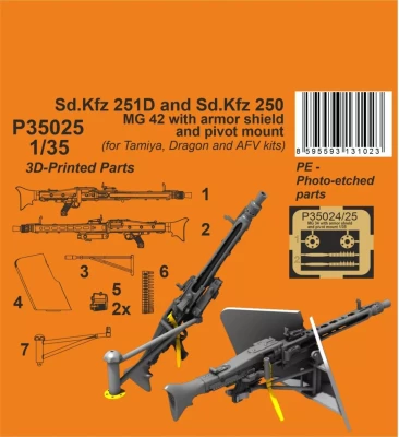 CMK P35025 Sd.Kfz. 251D/250 MG42  w/ armor shield (TAM) 1/35
