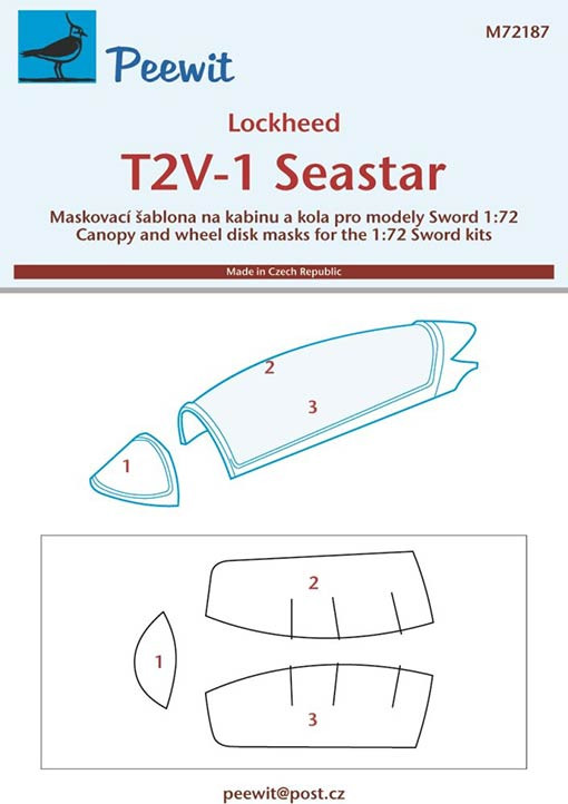 Peewit PW-M72187 1/72 Canopy mask Lockheed T2V-1 Seastar (SWD)