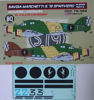 Kora Model DEC72366 SM.79 Sparviero in Spain Vol.5 декали декали 1/72