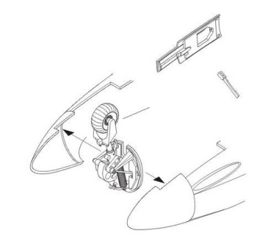 CMK 5045 He 162A Nose Undercarriage bay + wheel REV 1/32