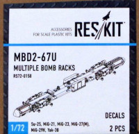 Reskit RS72-0158 MBD2-67U Multiple Bomb Racks (2 pcs.) 1/72