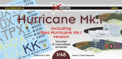 Dk Decals 48024 Hurricane Mk.I/Sea Hurricane Mk.I (10x camo) 1/48
