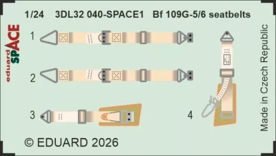 Eduard 3DL32040 Bf 109G-5/6 seatbelts SPACE (AIRF) 1/24