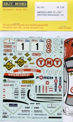 Reji Model 145 Impreza WRC 01 'TNT' 2003 (Rajd Warszawski) 1/24