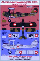 Kora Model NDT72017 DH.60M Metal Moth Danish Service декали декали 1/72