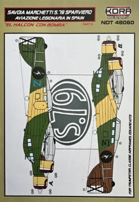 Kora Model NDT48060 Decals SM.79 Sparviero 'El Halc?n Con Bomba' 1/48