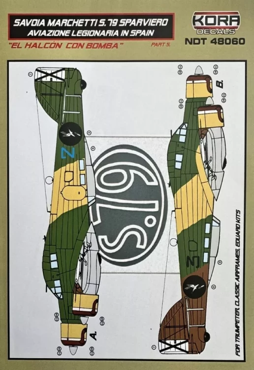 Kora Model NDT48060 Decals SM.79 Sparviero 'El Halc?n Con Bomba' 1/48