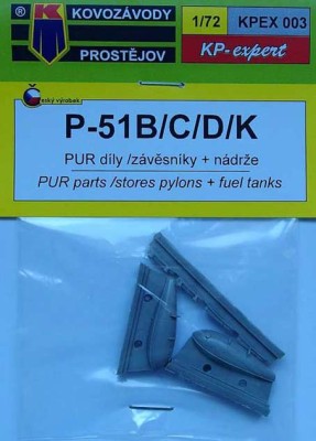 Kovozavody Prostejov EX003 P-51 B/C/D/K pylons &amp; fuel tanks (KPM) 1/72