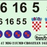 Model Maker Decals D32147 Mikoyan MiG-21UMD CROATIAN 165 Display Plane 1/32