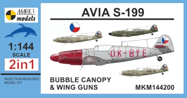 Mark 1 Model MKM-144200 Avia S-199 Bubble Canopy&Wing Guns (2-in-1) 1/144