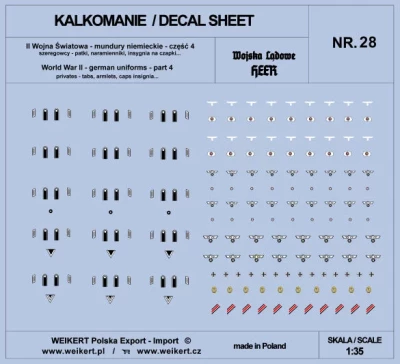 Weikert Decals 228 German Uniforms WWII - HEER (part 4) 1/35