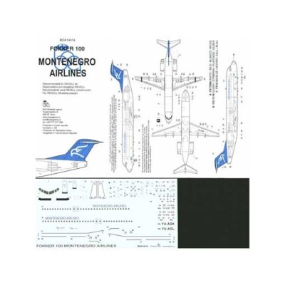 BOA Decals 14414 Fokker 100 Montenegro Airlines (REV) 1/144