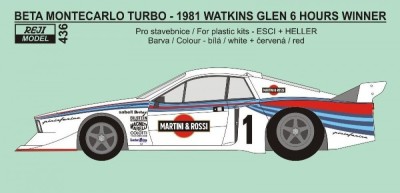 Reji Model JM436 Lancia Beta Montecarlo Turbo 1981 Watkins Gl. 1/24