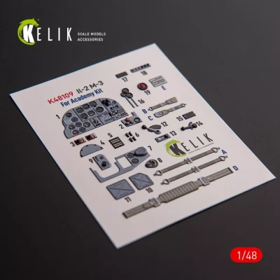 Reskit K48109 IL-2M3 - interior 3D decal (ACAD/ACCUR) 1/48
