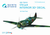 Quinta studio QD72010 Ла-5 (для модели ClearProp) 3D декаль интерьера кабины 1/72