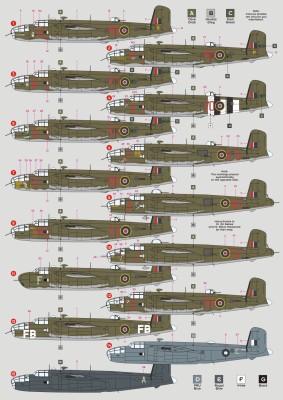 Dk Decals 72043 B-25 Mitchell Mk.II/III RAF serv. (15x camo) 1/72