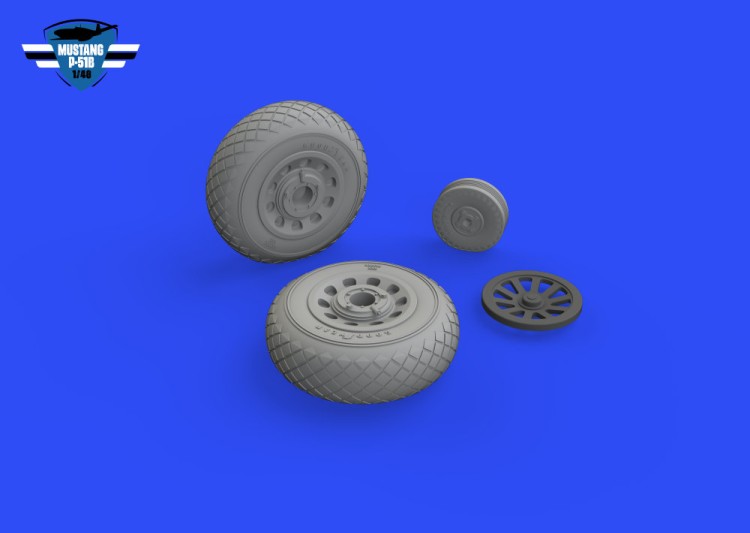 Eduard 648986 BRASSIN P-51B/C wheels diamond tread (EDU) 1/48