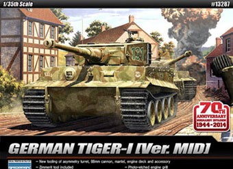 Academy 13287 Танк TIGER-I MID VER. &quot;Anniv.70 Normandy Invasion 1944&quot; 1/35
